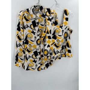 Vintage Patchington Blouse with Shell Women’s Size Medium Deck Card Theme EUC